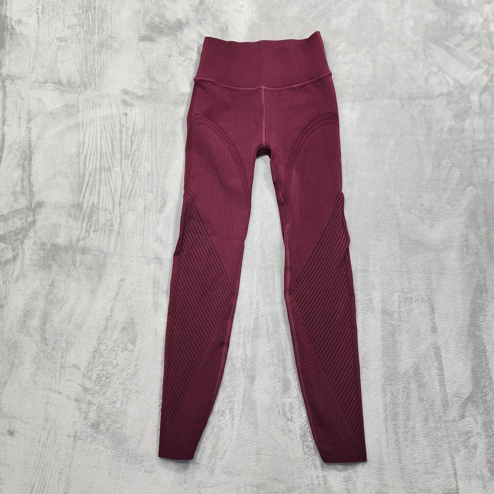 Fabletics Leggings Womens‎ S Red SculptKnit High Rise Seamless Ankle Yoga Gym